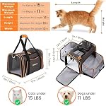 45x28x28cm Porte-animaux extensibles pour chats et chiens jusqu'à 6kg, TSA Airline approuvée, Accessoire en alliage, Cat Carrier souple avec tapis de laine amovible, Transporteur de voyage collapsible pour Cat