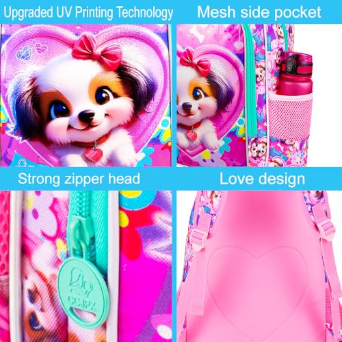 Image of 16 inch Backpack for Girls Boys 4-8, 3Pcs Kids Bookbag Set with Lunch Box, School Bag for Preschool Kindergarten