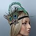 Produktbild Arimy Vintage Pfauenfeder Flapper-Stirnband 1920er Jahre Kristall Kopfschmuck Grün Great Gatsby Kostüm Party Festival Flapper-Haarband Zubehör Roaring 20er Jahre