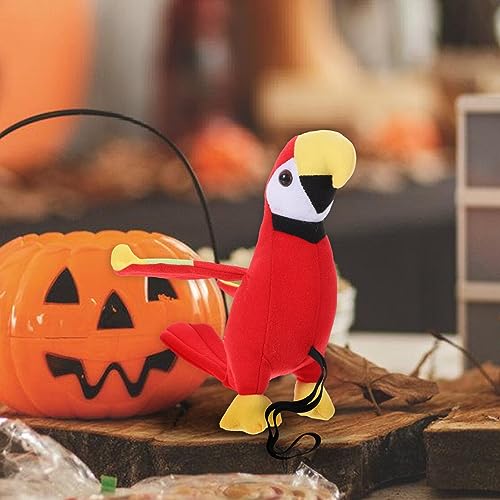 Amosfun Papagei aus Plüsch auf der Schulter Patch für Piratenaugen, Piratenkostüm-Zubehör für Kinder, Papagei, Plüschtier, Spielzeug, Halloween, Cosplay