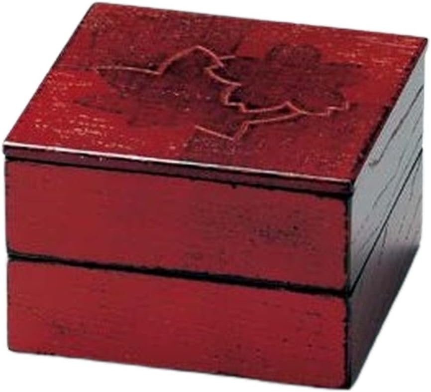 会津塗り 二段 重箱 会津塗り重箱 (取手付き木箱入り) 木製本漆塗 会津塗り 二段 重箱 会津塗り重箱 (取手付き木箱入り) 木製本漆塗