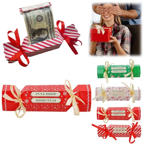 Christmas Money Holders for Cash,Magic Christmas Surprise Money Pull Pouch,Candy Inspired Pull Out M-oney Pouch,Fun Ways to Give Cash,DIY Rectangle C-hristmas M-oney P-ull P-ouch Kit for C-ash Gifts