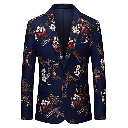 MOGU Mens Three Piece Printed Tuxedos Dress Party Suit Skinny Fit Wedd MOGU Mens Printed Blazer Jacket Sports Coat - Product Details