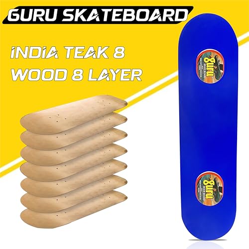 Image of GURU Skateboard, Wooden Non-Slip Skateboard for Kids, Adult, Casterboard /Skate Board /Hoverboard /Longboard for Beginners, Learners, Training Purpose for All Age Group