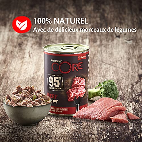 Wellness CORE 95% 6 x 400g, Bœuf & Broccoli – Pâtée Chiens – vue 5