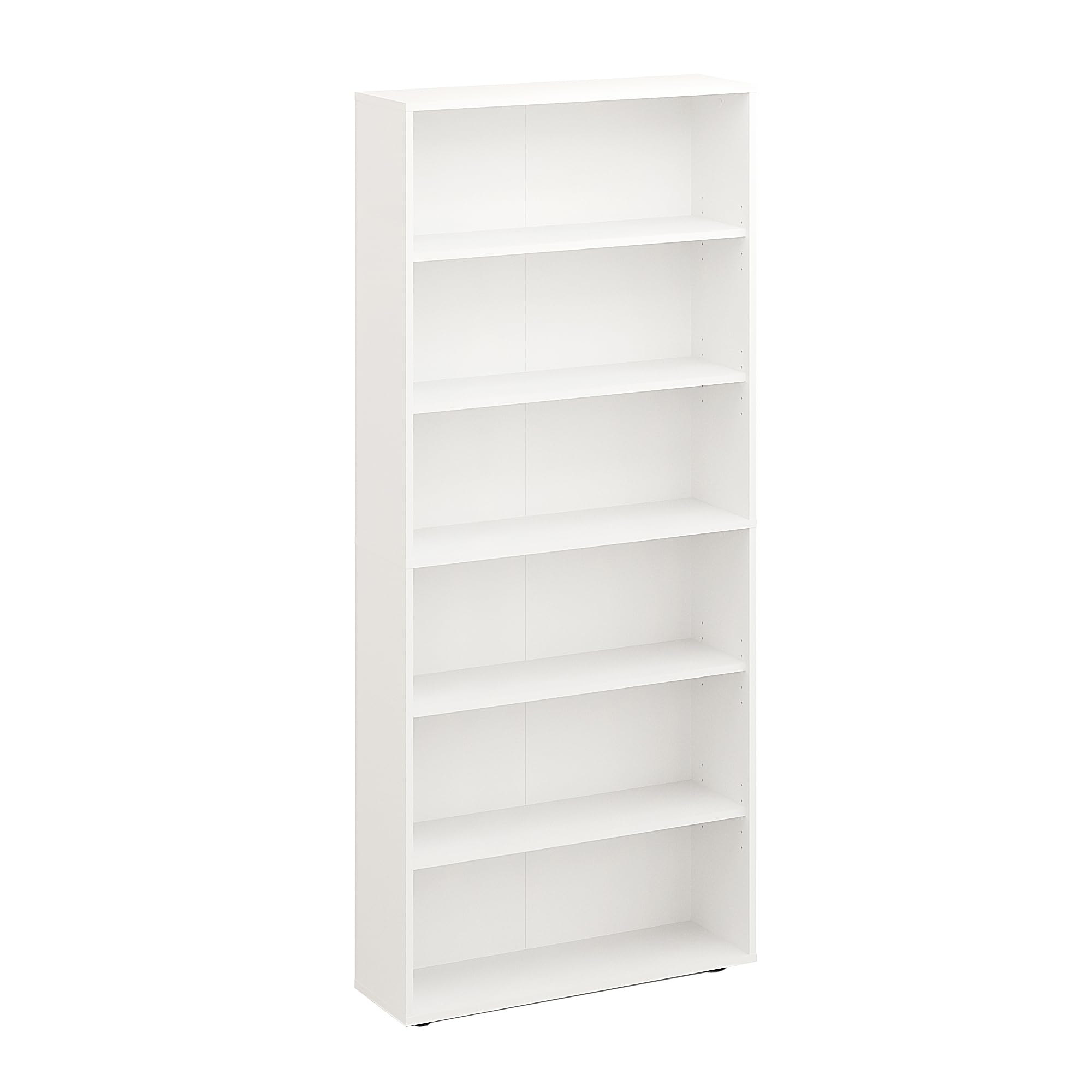 KOMTO Regal 80 cm breit Weiß - Bücherregal mit 6 Ebenen und Höhenverstellbare Regale, Standregal, Aufbewahrungsregal | Bookshelf Lumo 80 x 180 x 24 cm (BxHxT)