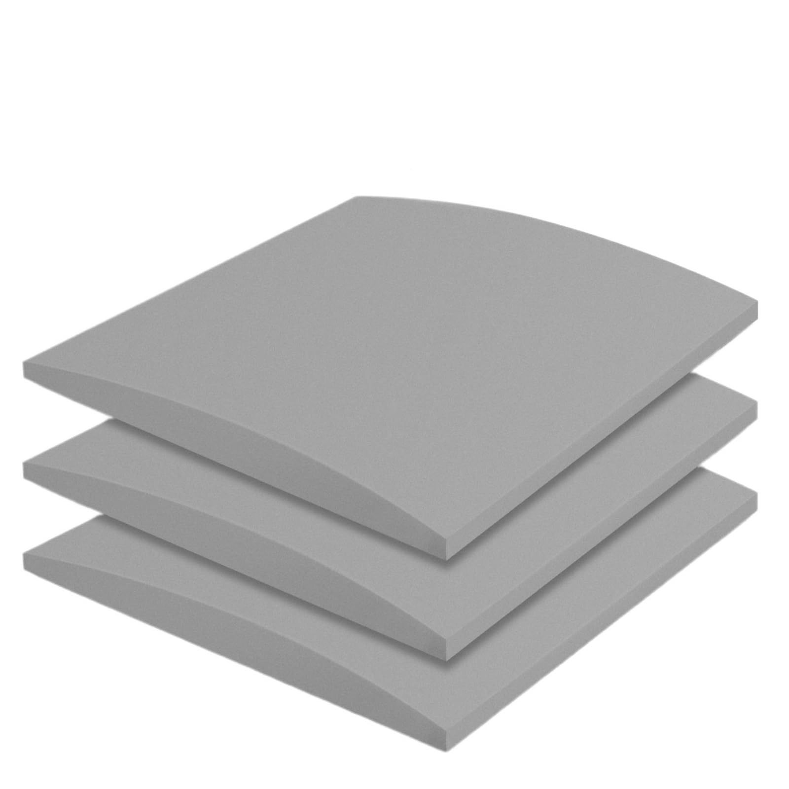 HEUchuan Foam Sofa Pad Support 1/2/3Pcs 20" X 2" High-Density Foam Curve Couch Sofa Cushion Support Sag Repair Replacement 50x50x5cm(3PCS GREY)