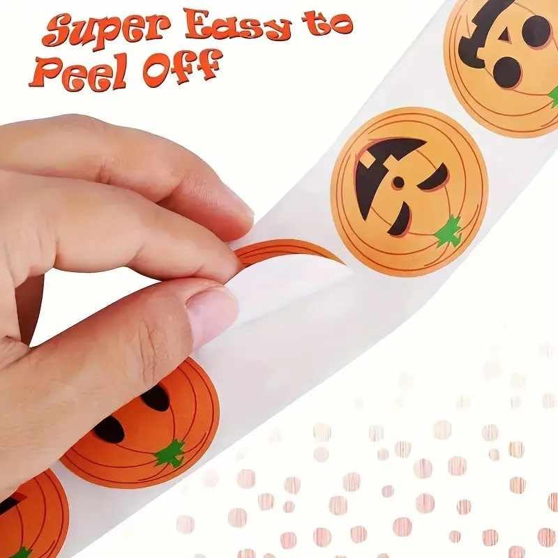 Rollo Pegatinas Emojis Hallowen para niños, Hallowen stickers, 1 Unidad - imagen 3