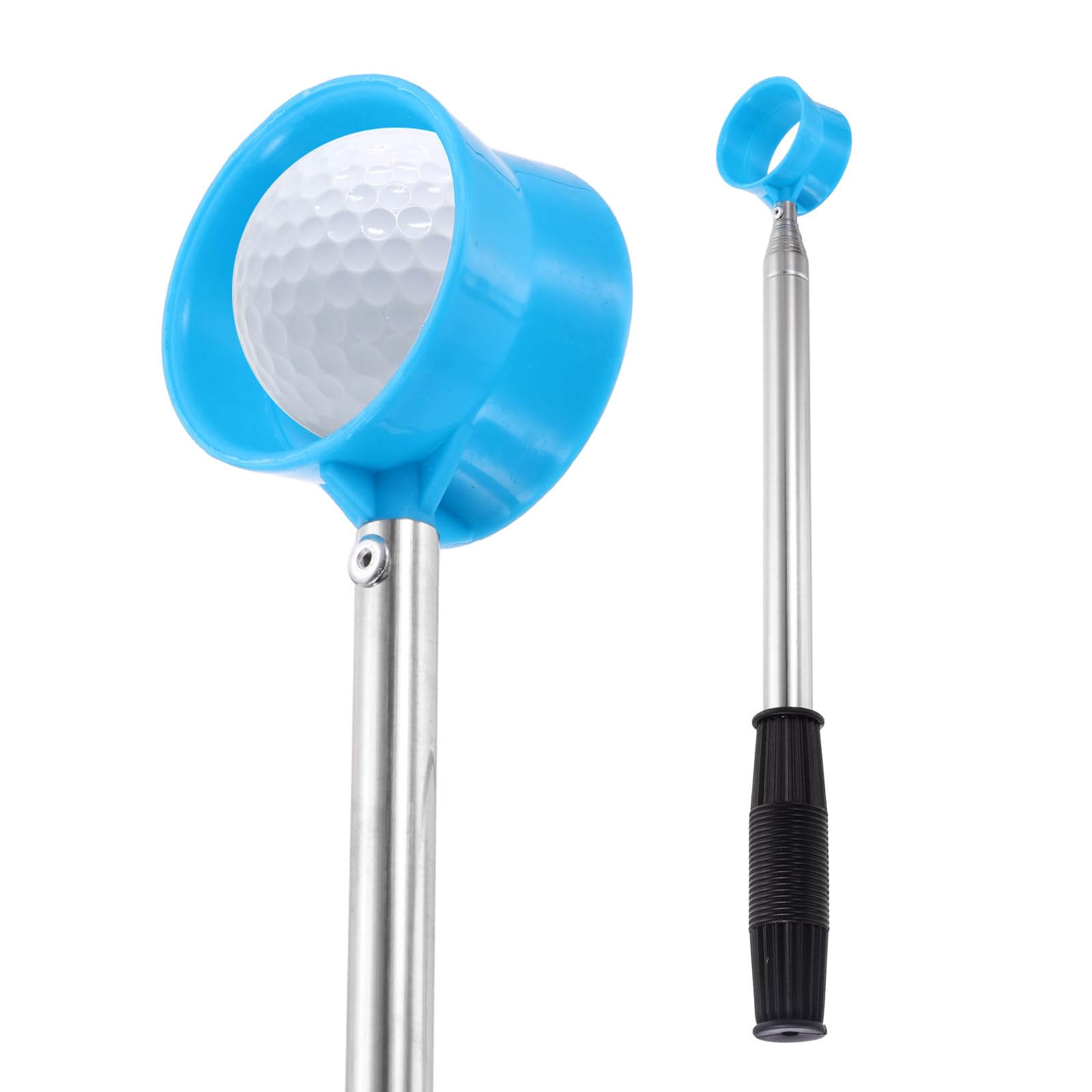 YELARXI Golf Ball Retriever Telescopic, 9Ft Golf Ball Grabber for Water with Stainless Steel Shaft&Non-Slip Rubber Grip 1Pcs & Blue-Fitting for Women, Men & Golfers