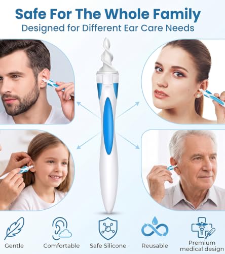 Image of Earwax Removal Product, comes with 16 Soft and Flexible Replacement Heads, Ear Cleaner, The Most Suitable for Removing Earwax, Earwax Removal Tool, The Best Choice for Removing Earwax