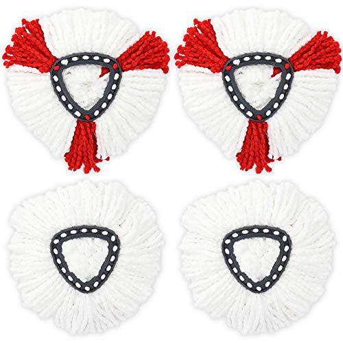 Mop Head Replacement Compatible with Ocedar Spin Mop Microfiber Mop Refills for Triangle Easy Wring Spin Mop Refillsâ€“ 4Packs