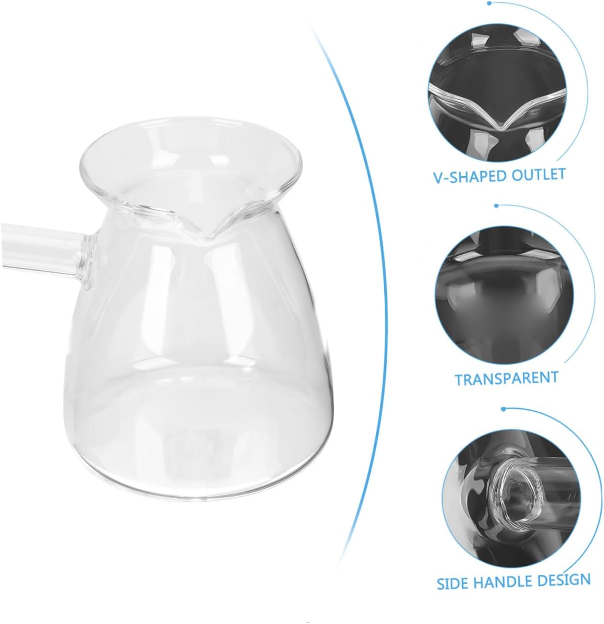 DOITOOL 1pc Side Handle Coffee Maker Home Use Pot Side Handle Kettle Kitchen Kettle Coffee Pot Glass Tea Tea Tea Steaming Household Glass Household Tea