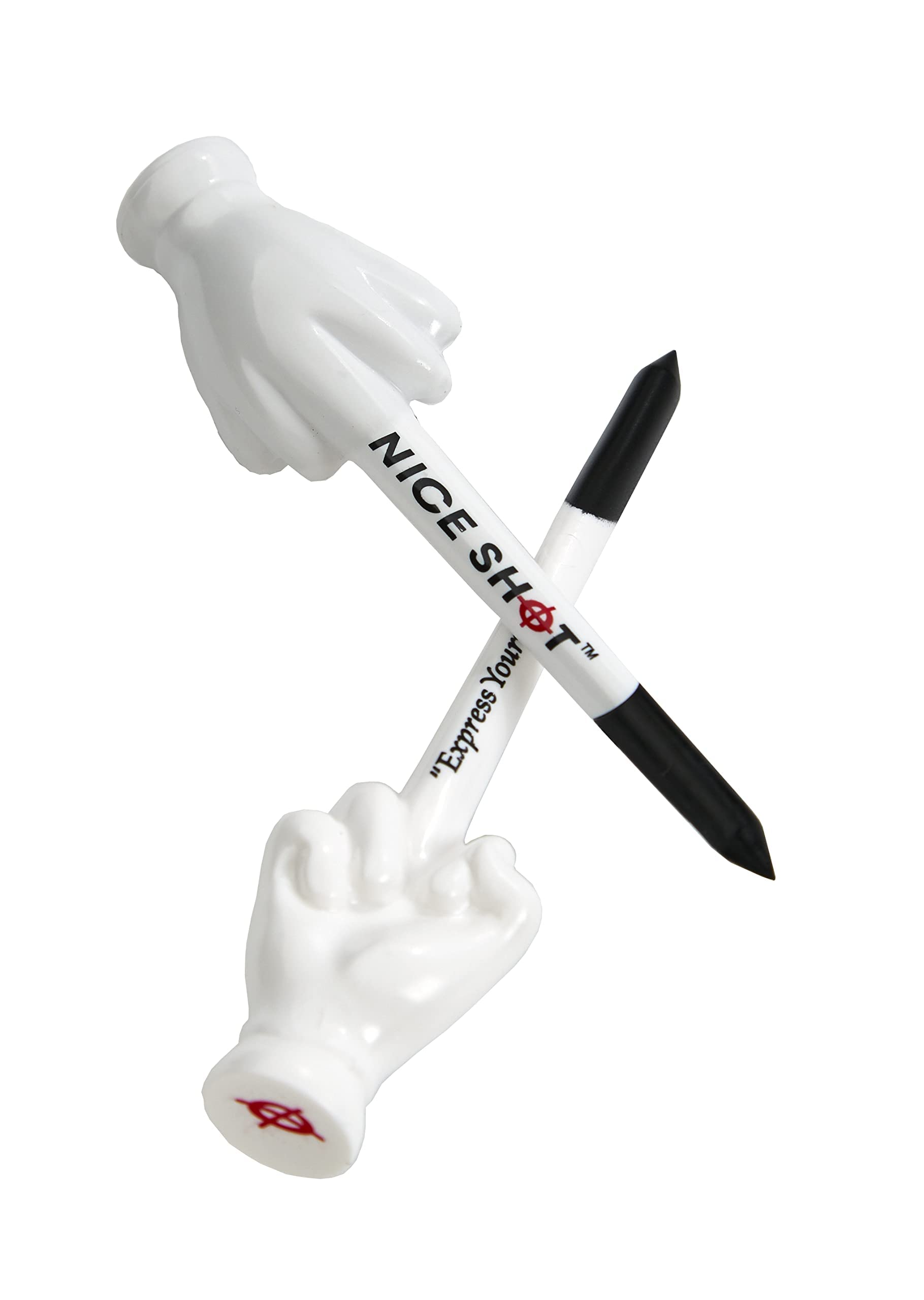 Nice Shot Patented Design Golf Tees - Express Yourself - 3 1/4 Inch Golf Tees - 12 Pack White