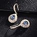 Blue Sapphire Earrings for Women - Gold Bridal Teardrop Crystal Cubic Zirconia Drop Earring for Wedding Party Prom Fashion Jewelry for Bride Bridesmaids September Birthstone Birthday Jewelry