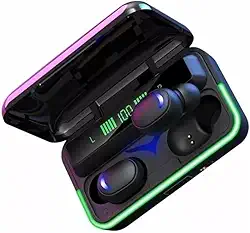 Fones De Ouvido Sem Fio Bluetooth, À Prova D'água IPX5, Graves Profundos, Função Power Bank, Visor Digital De Energia, fone de ouvido Gamer, Cancelamento De Ruido, Premium - TYDA