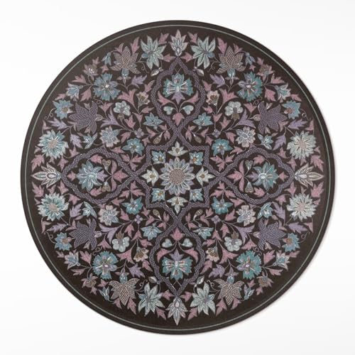 Tapis vinyle ø90 cm de sol pour salon et chambre déco ronde chaleureuse