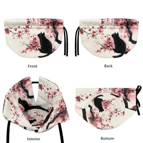 Image of Xoenoiee Black Cat Plum Blossom Pattern Tea Cozy Tea Pot Cover Insulation Tea Cosy Teapot Dust Cover Teapot Warmer for Home Kitchen Teapot Covers