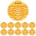Urinal Screen & Deodorizer (10-Pack) by Modern Industrial - Fits Most Top Urinal Brands at Restaurants, Offices, Schools, etc. (Orange Citrus)