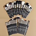 Makeup Artist MUST HAVES 42Pcs Makeup Brushes Set with Real Natural Goat Hair By BUEART DESIGN (42Pcs Matte Pearl Black) - Image 5