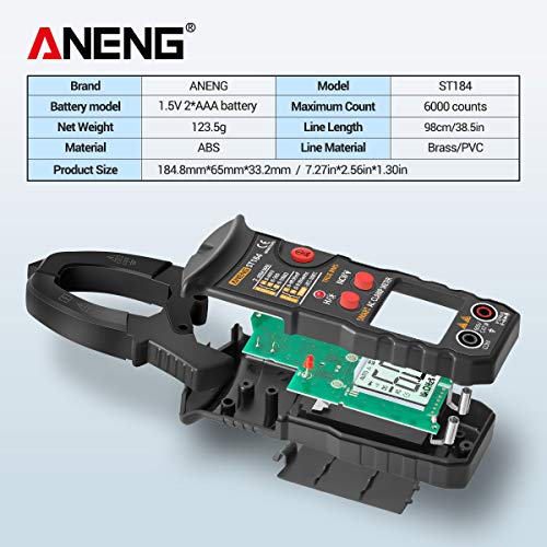 True RMS Digital Multimeter Alicate Amperímetro DC/AC Voltage Detector AC Amp Meter com Capacitância