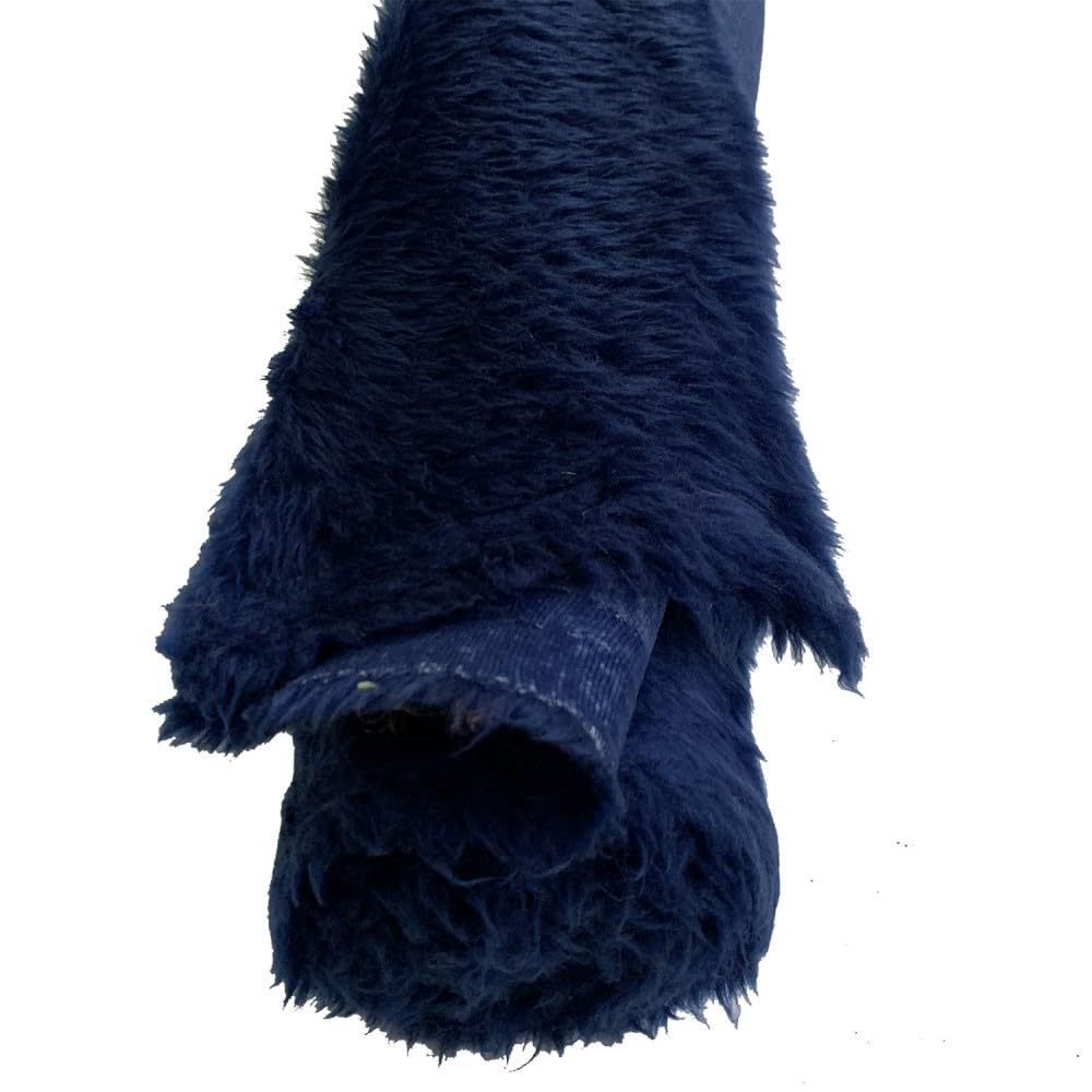 EU Fabrics Premium Short Pile Fur Fabric | Acrylic Teddy Bear 14mm Fur Material Fabric | Ideal for Crafting Soft and Furry Sculpture Animals, Toys, Blankets, and Throws (Marine, 1 METRE X 150CM)
