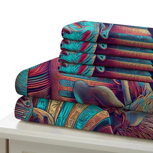 Parure de lit Pharaon art numérique 3D microfibre de luxe super douce 135x200