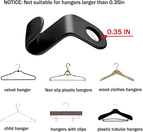 Miniatura 5 de Ganchos de conexión para colgar ropa ganchos de plástico en cascada ganchos extensores de conexión ganchos de ahorro de espacio ganchos de ropa para