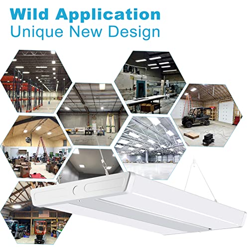 Lightdot 2 Pack Led High Bay Shop Light, 2Ft (Large Area Illumination) 150W 21500Lm [Eqv.600W Mh/Hps] 5000K Daylight Linear Hanging Light For Warehouse, Energy Saving Upto 5600Kw*2/5Yrs(5Hrs/Day) #TOP7