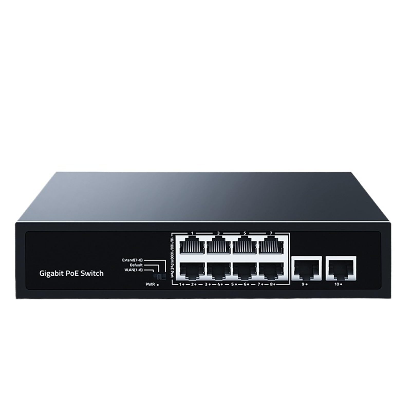 Conmutador Gigabit POE de 8 puertos 2 1000 m de enlace ascendente de red, divisor de Internet, Plug and Play