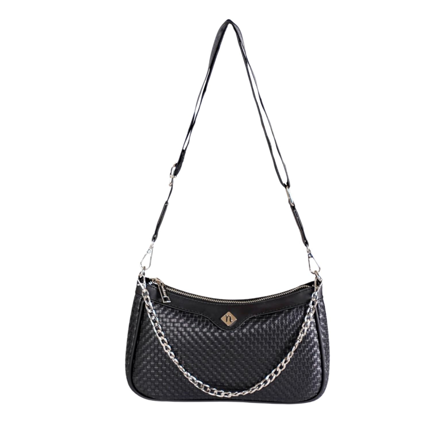 Nestasia Sling Handbag for Women | Detachable & Adjustable Strap with Removable Chain | Perfect for Everyday Use, Travel and Gifting (Black) (B0CYSZ83RT) Amazon Price History, Amazon Price Tracker