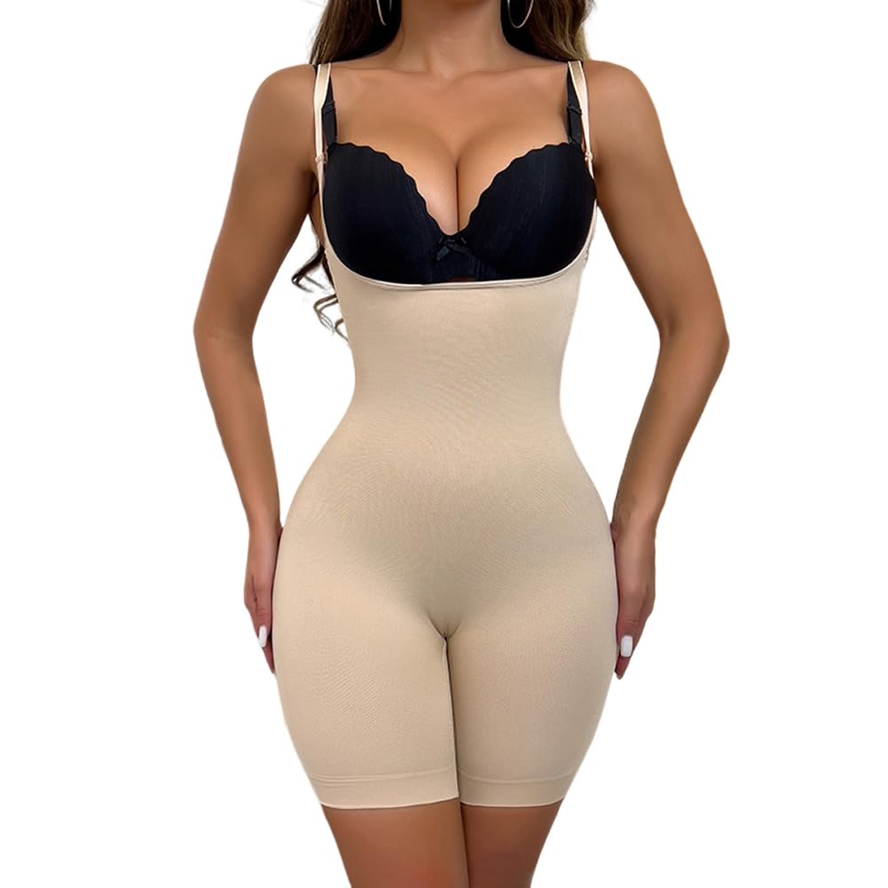 Women's Shapewear Bodysuits Open Bust Tummy Control Body Shaper Mid-Thigh Bodysuit Shorts Seamless Shapewear,SY87033