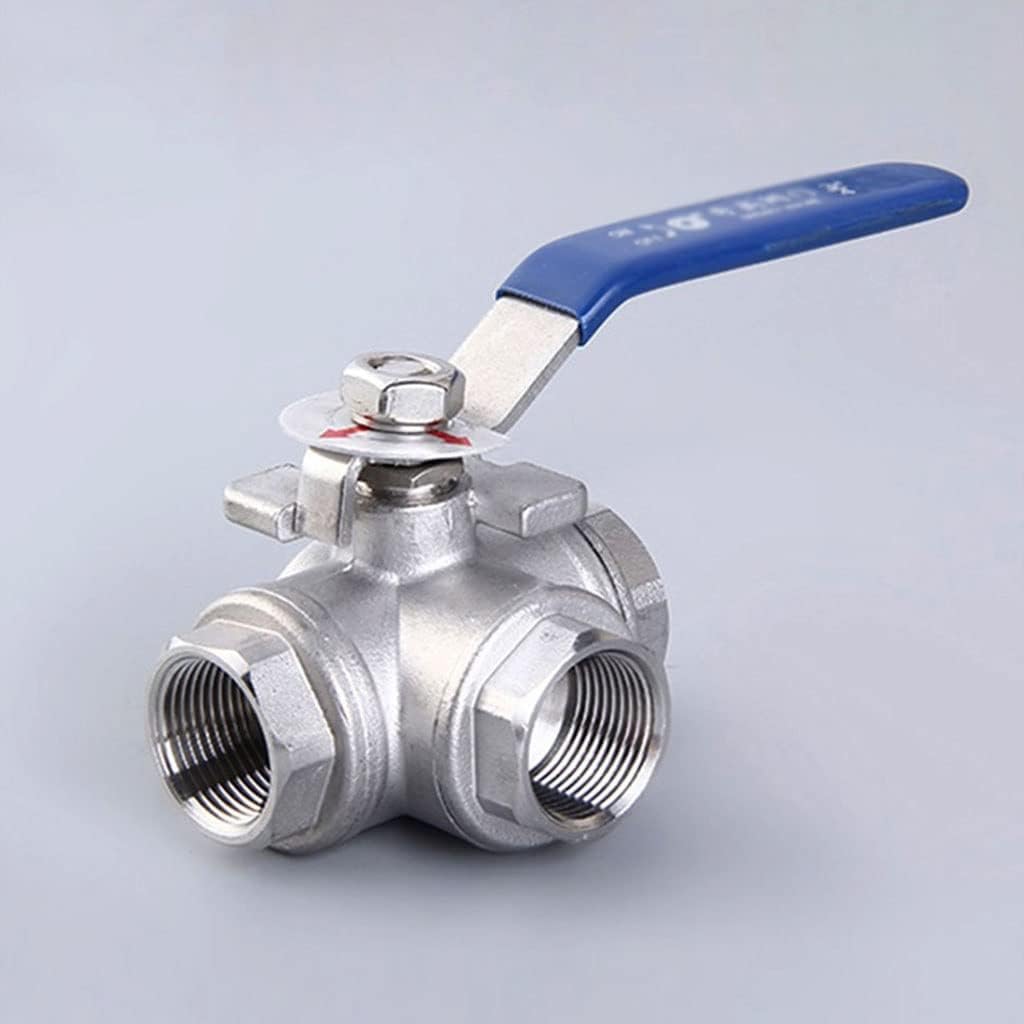 Valvola a sfera pipe t port, valvola deviatrice pe Valvola a sfera a tre vie, deviatori doccia, 1 pezzo 1/2" 3/4" 1" 1-1/4" 1-1/2" 2" Valvola a sfera a 3 vie in acciaio inossidabile, DN8-DN50 L Tipo T