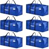 ClearSpace Heavy Duty Moving Bags or Storage Bins with Lids, Blue, 6 Pack
