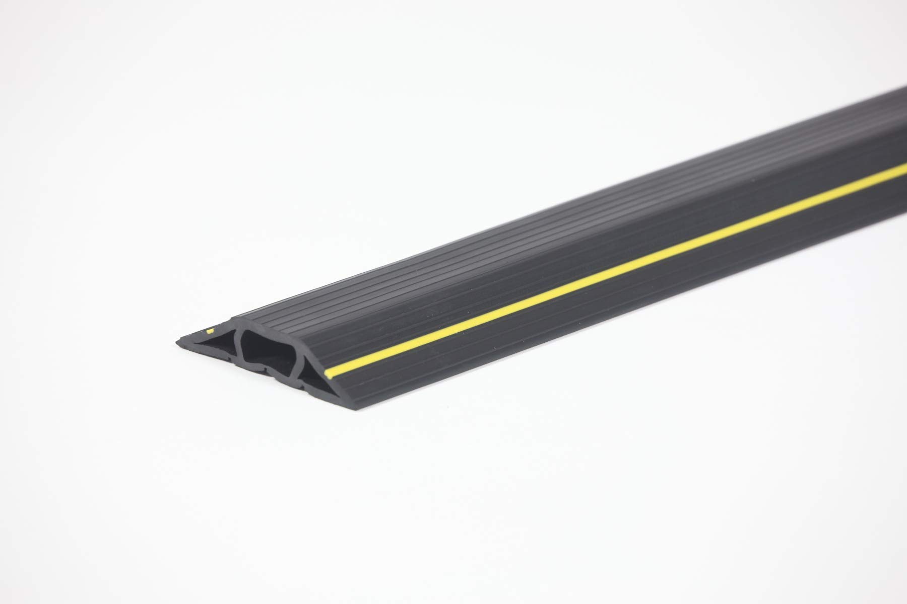 The Ramp People Floor Cable Protector - Black and Yellow 1m - 9m (3m) Channel Size 20mm x 10mm Rubber Cable Cover, Cable Management