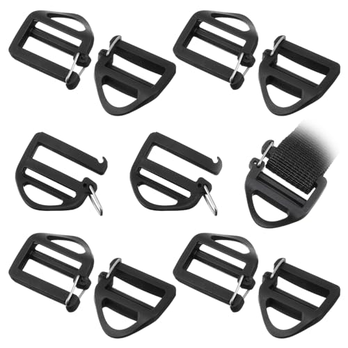 10 Pcs Backpack Buckle Replacement Webbing Hook Clip Backpack Strap Clip Belt Buckle With Open Lock End Clasp Connector Slide Buckles Ladder Slider Replacement Backpack Triangle Clip Hook Repair