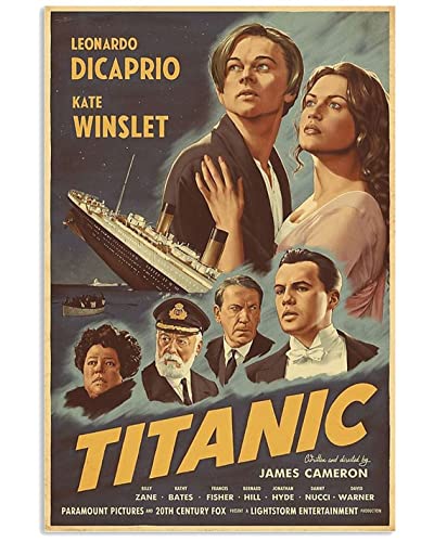 OKWallArt Jigsaw Puzzle, 301 piezas Titanic Movie 1997 arte vintage cartel 300 piezas rompecabezas rompecabezas madera decoración de la pared del hogar Cover
