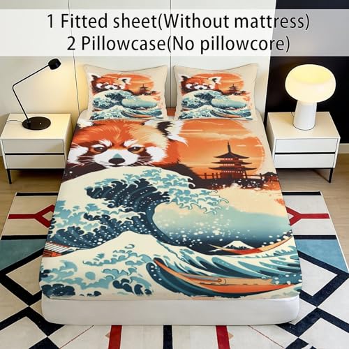 Drap housse microfibre panda roux pour transformer votre chambre