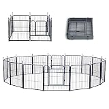 Dog Playpen,24/32/40 Inch Height in Heavy Duty,Folding Indoor Outdoor Dog Exercise Fence, Portable P