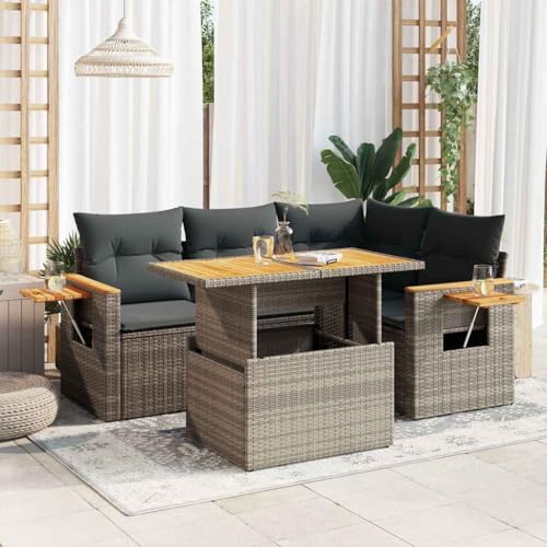 Salon de jardin 4 pcs modulable avec coussins pour optimiser les petits espaces - 3