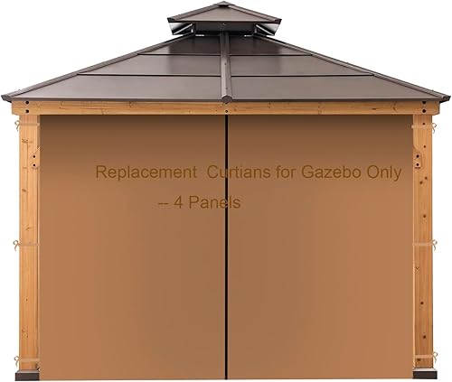 Cortinas de repuesto para kiosco de 10 x 10 pies, para exteriores, impermeables, para privacidad, juego de cortinas universales, protección de