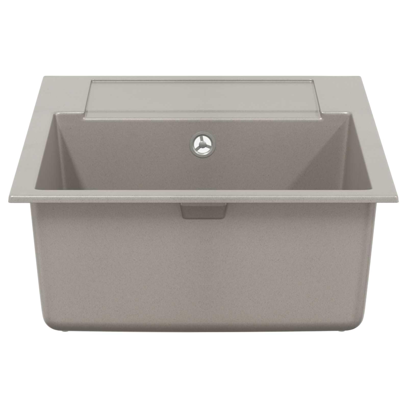 Lavandino grigio 780 x 500 mm in 80% quarzo e 20% resina moderno design rettangolare antigraffio e resistente al calore fino a 280 °C per cucina contemporanea