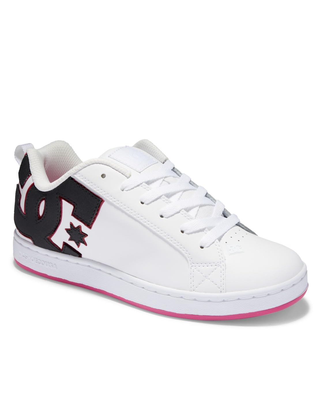 Dc Shoes Baskets Court Graffik pour Femme, Black White Crazy Pink, 36 EU