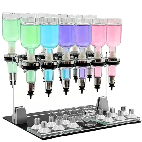 Station de distribution de parfum manuelle 6/12 têtes, présentoir à parfum avec flacons en verre de 200 ml et 12 coupelles d'essai, machine de remplissage de parfum pour boutiques et bars 12Heads