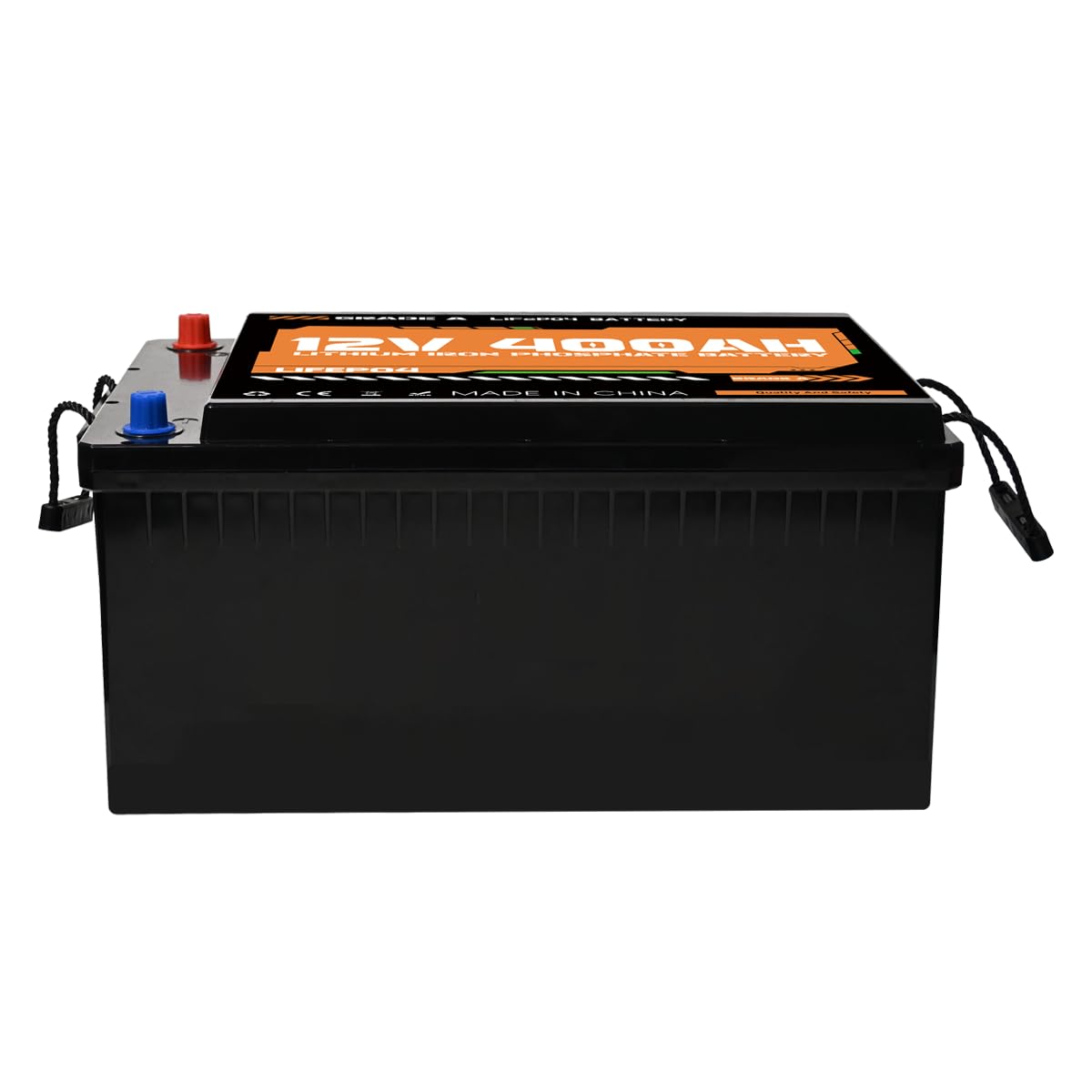 Batería LiFePO4 12 V (12,8 V) 400 Ah 5,12 kWh, BMS 200 A, Bluetooth, 8000 ciclos, hasta 4 baterías en serie, para solar y almacenamiento de energía