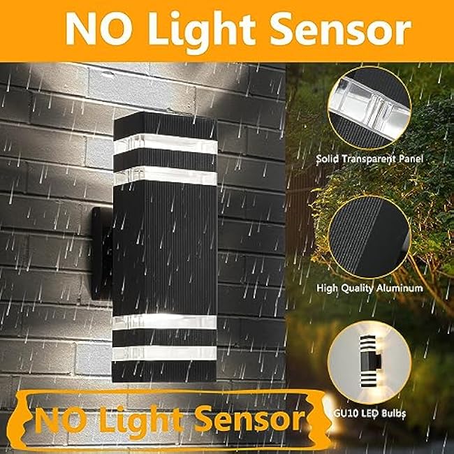 6 Pack Outdoor Lights, 14W IP65 3000K 1100LM Warm White Porch Lights, Aluminum for House Porch Patio Garage