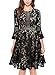 MissMay Women's Vintage Full Lace Contrast Bell Sleeve Big Swing A-Line Dress (X-Large, D-Black)