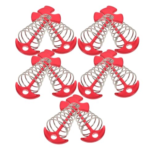 10pcs Fish Bone Deck Buckle Tent Peg with Spring Loaded Hooks