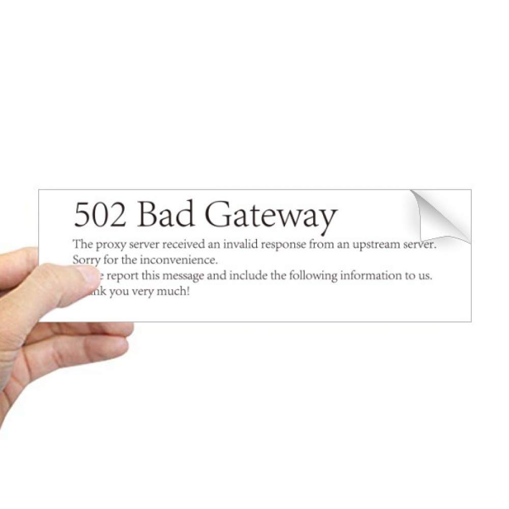 Sticker programmer 502 Bad Gateway rectangulaire pour personnaliser la fenêtre du setup informatique