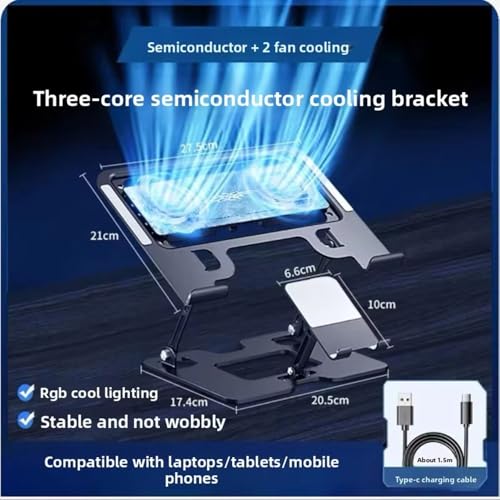 Soporte refrigerante ajustable para laptop 2 en 1 miniatura 4