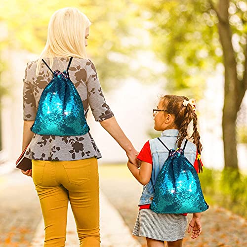 Alritz Mermaid Sequin Drawstring Bags Reversible Sequin Dance Bags Gym Backpacks For Girls #TOP2